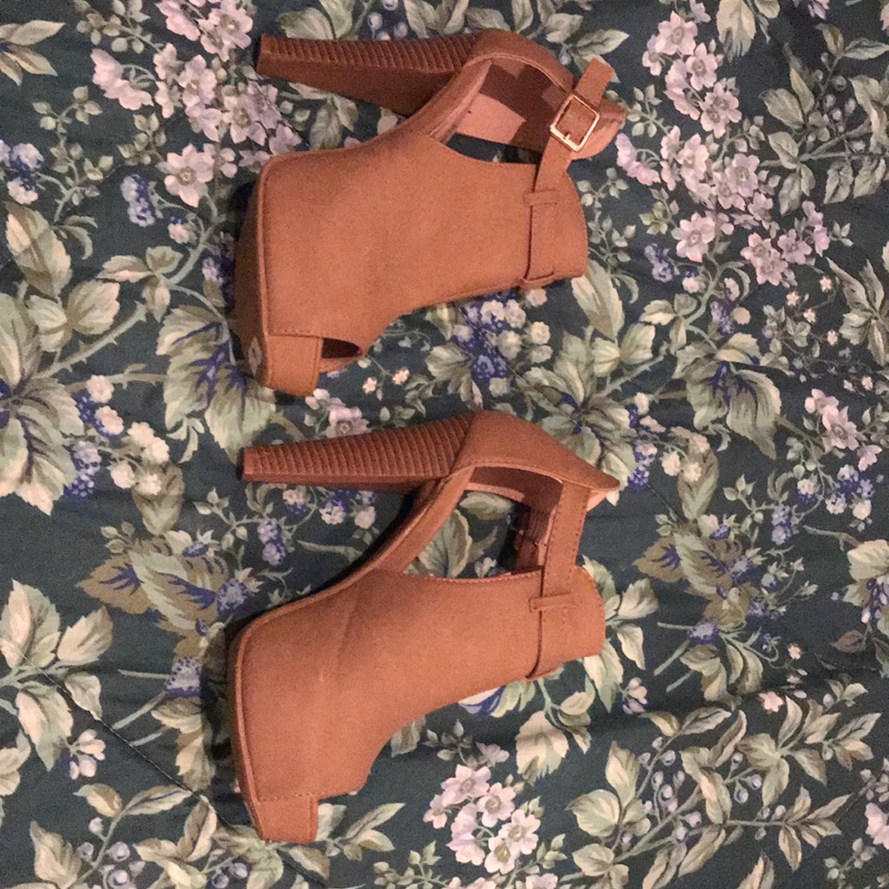 Tan high heels
